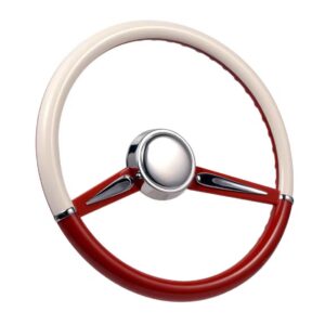 CON2R Two-Tone Twin Spoke Steering Wheel Red and White 15 inch