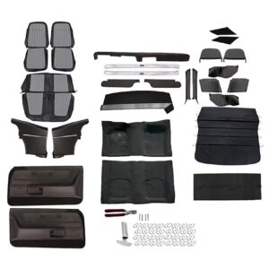 PUI Black White Houndstooth Upholstery Kit 1969 Camaro Coupe without AC