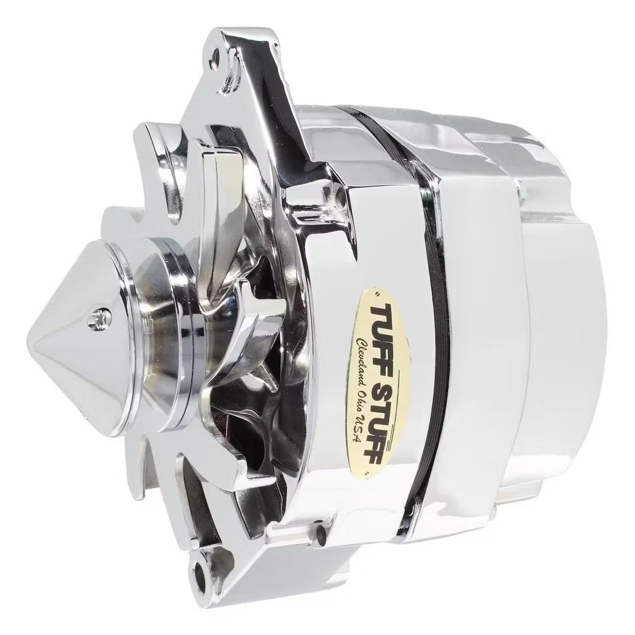 Tuff Stuff GM Silver Bullet 100 Amp Alternator in polished aluminum