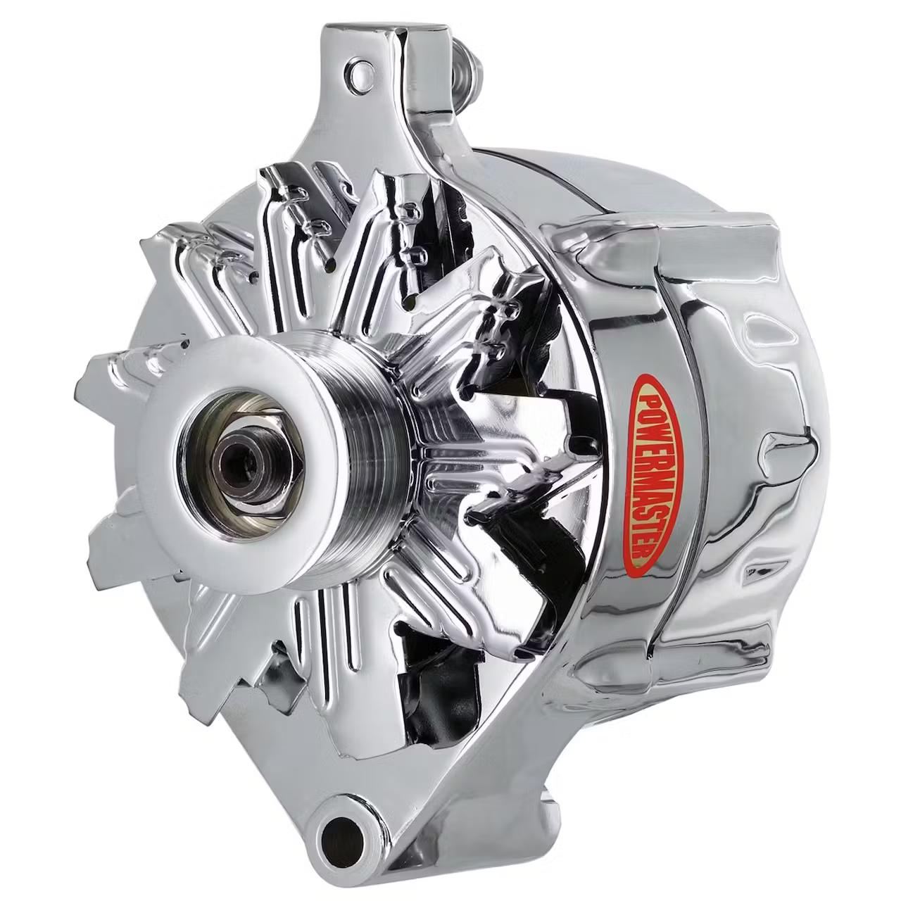 Powermaster 140 Amp Alternator Ford upgrade in chrome
