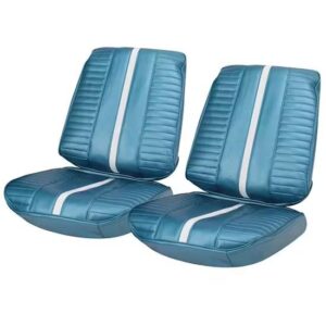 PUI 1967 Chevy II Seat Upholstery Kit Blue white stripe